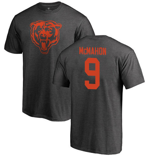 Chicago Bears Men Ash Jim McMahon One Color NFL Football #9 T Shirt->chicago bears->NFL Jersey
